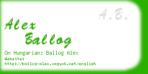 alex ballog business card